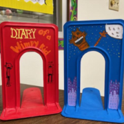 colorful painted bookends