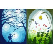 Window scene of a forest