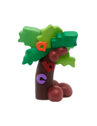 coconut tree with the letters a, b, and c on the trunk