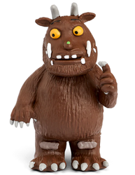 a children's monster that is brown and has long claws, yellow eyes and horns
