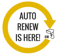 a yellow arrow circling the words Auto Renew is here