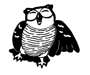 Happy owl silhouette