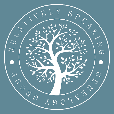 tree of life in a circle with the text: Relatively Speaking Genealogy Group surronding it