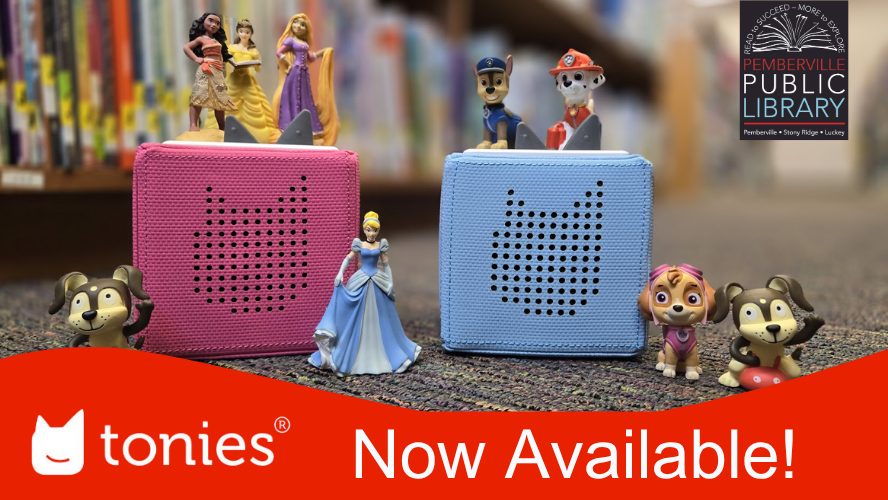Blue and Pink speaker box with 9 charcters surronding them