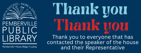 Library logo with thank you message