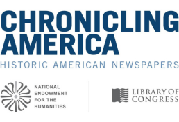 Logo for Chronicling America and its parent organizations, the National Endowment for the Humanities and the Library of Congress