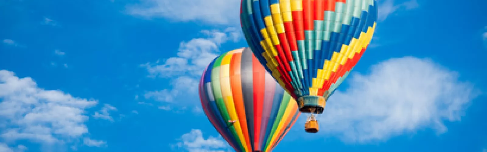 blue sky with clound and two hot air balloons